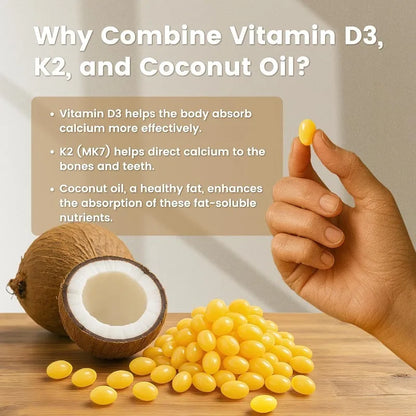 Vitamin D3 K2 5000 IU D3 100mcg K2 300 Softgels 2-in-1 Vitamin D K Supplement with Coconut Oil
