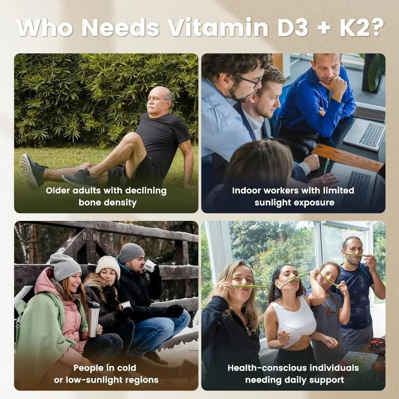 Vitamin D3 K2 5000 IU D3 100mcg K2 300 Softgels 2-in-1 Vitamin D K Supplement with Coconut Oil