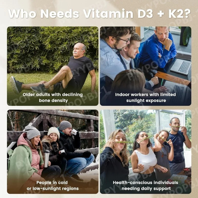 Vitamin D3 K2 5000 IU D3 100mcg K2 300 Softgels 2-in-1 Vitamin D K Supplement with Coconut Oil